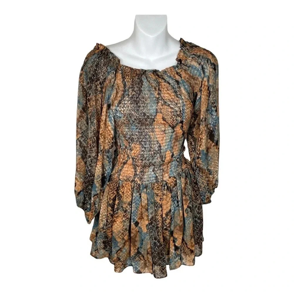 Olivaceous Snake Print Zoe Dress